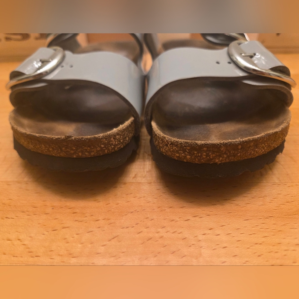 Birkenstock Arizona Big Buckle Dove Gray Patent Birko-Flor Womens Size EU 36 - Picture 11 of 11